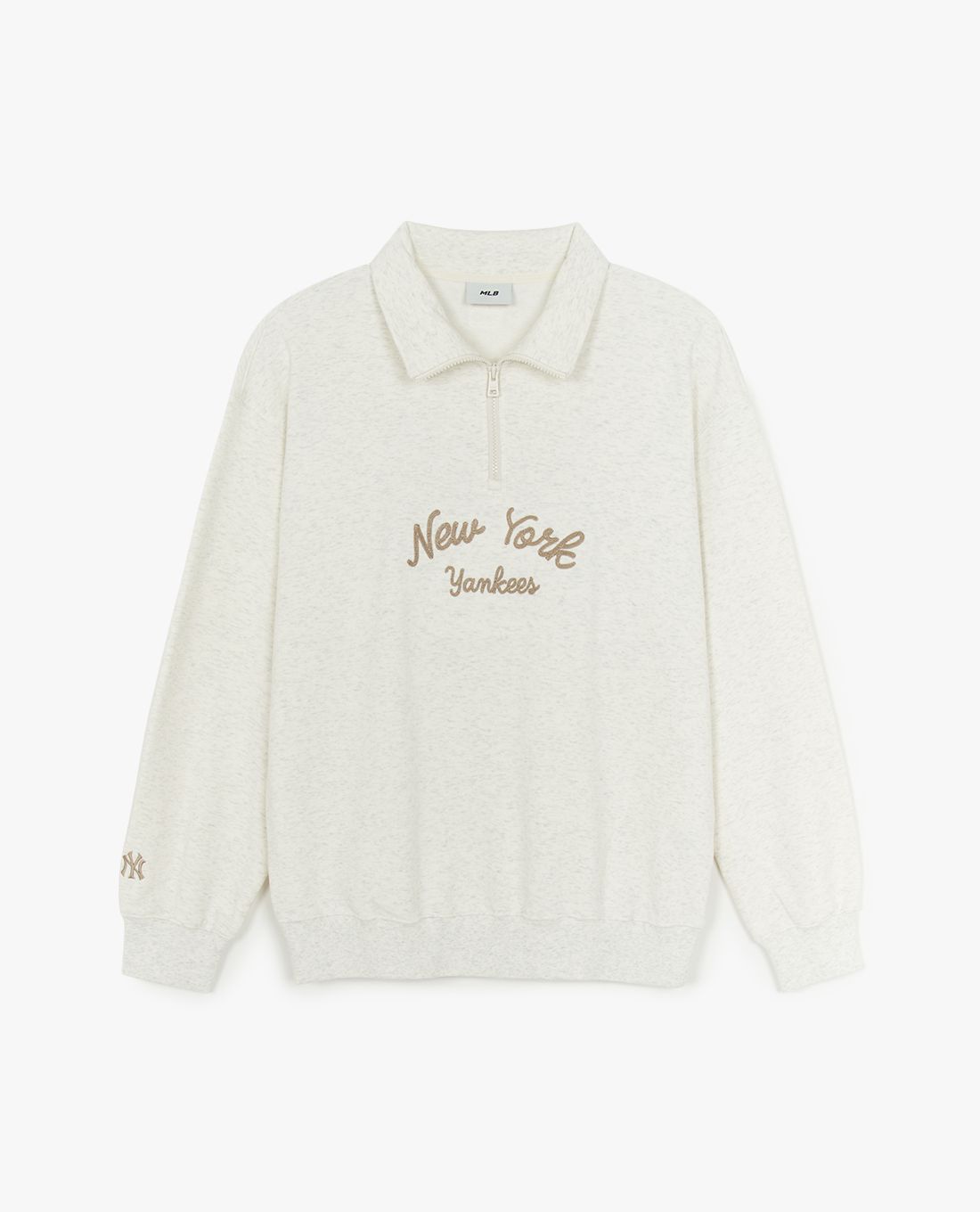 MLB - Áo sweatshirt unisex cổ bẻ tay dài Basic Lettering