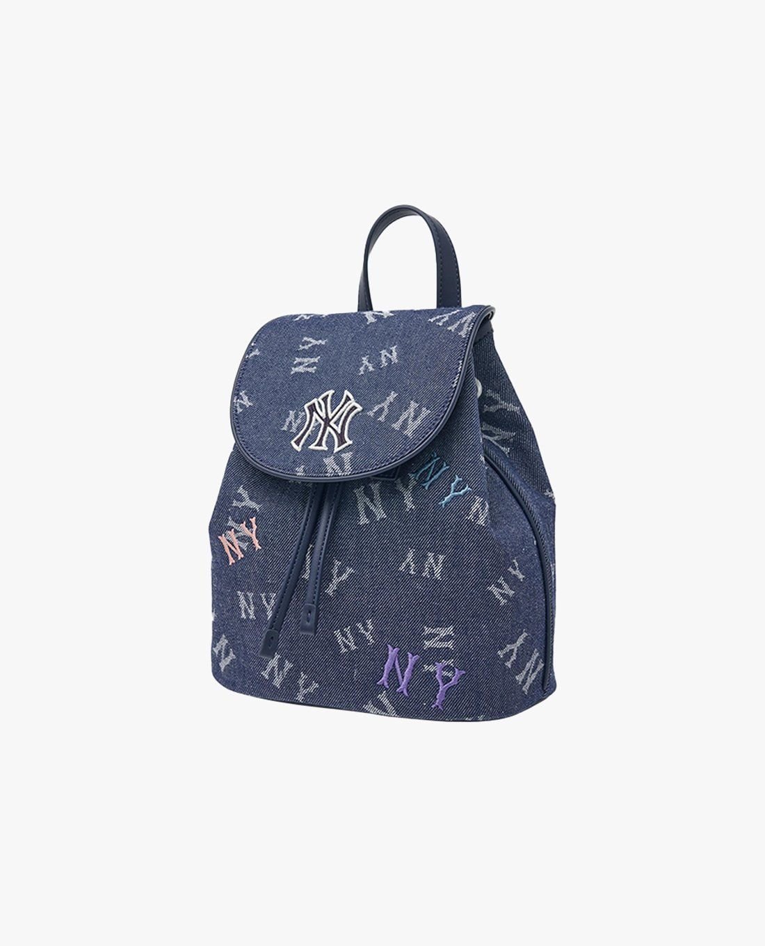 MLB - Balo unisex nắp gập Denim Random Monogram New York Yankees