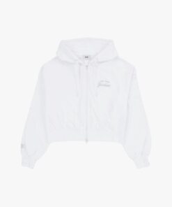 MLB - Áo khoác phối mũ nữ phom croptop Varsity